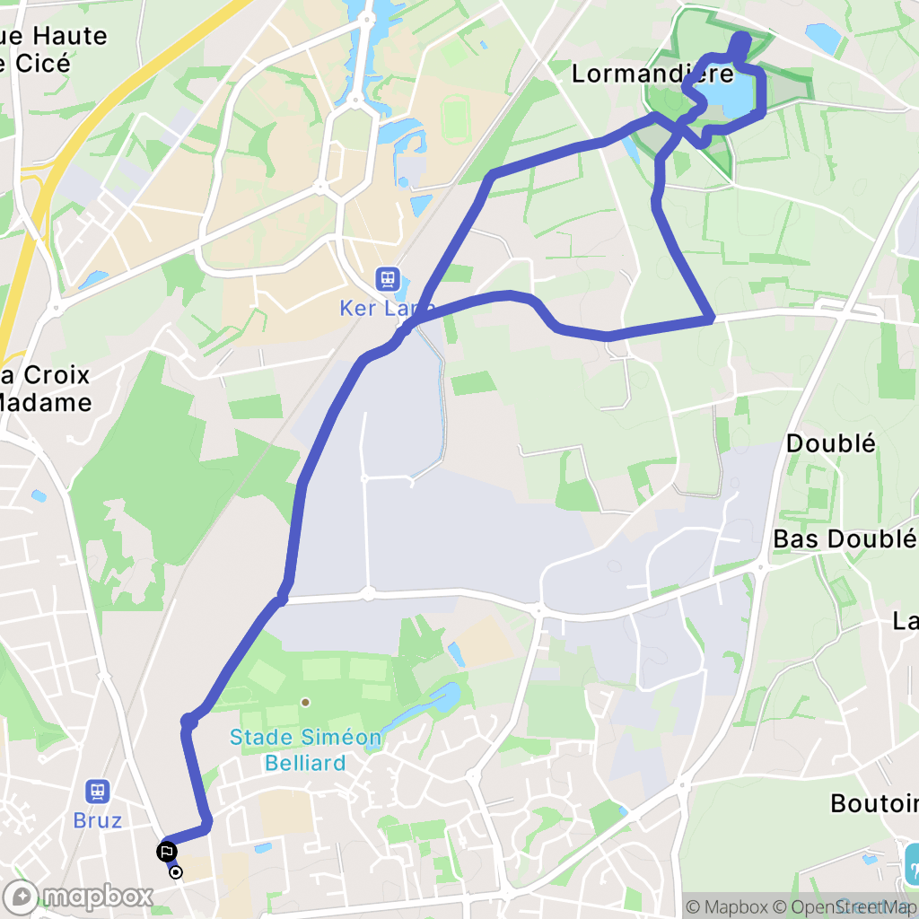 Bruz : carte du parcours de randonnée - France