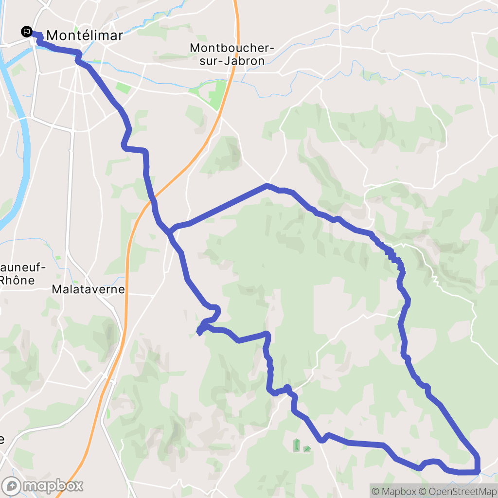 Montélimar : carte du parcours de randonnée - France