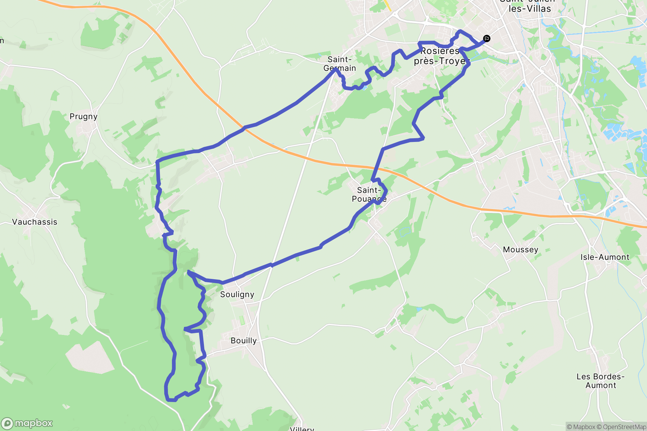 Rosières-prés-Troyes: routekaart voor buitenactiviteiten - France