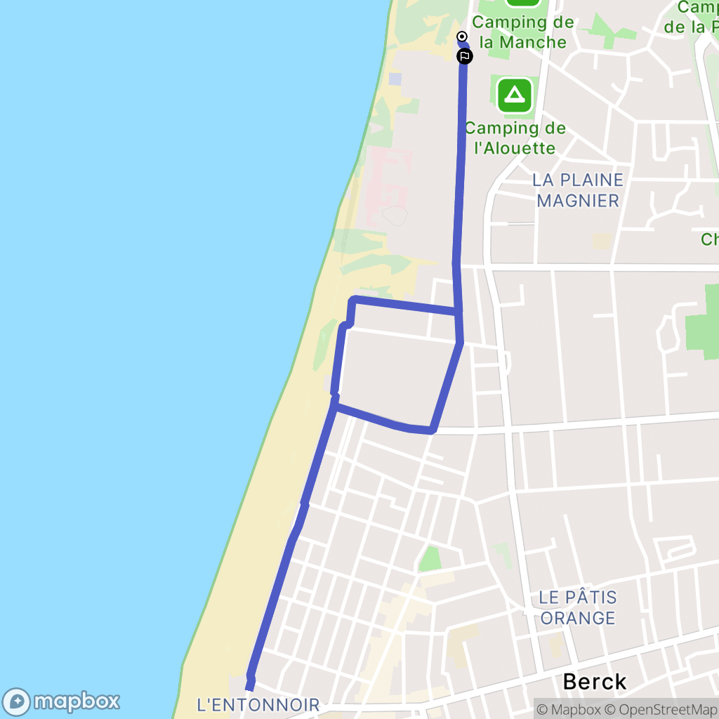 Berck : carte du parcours de randonnée - France