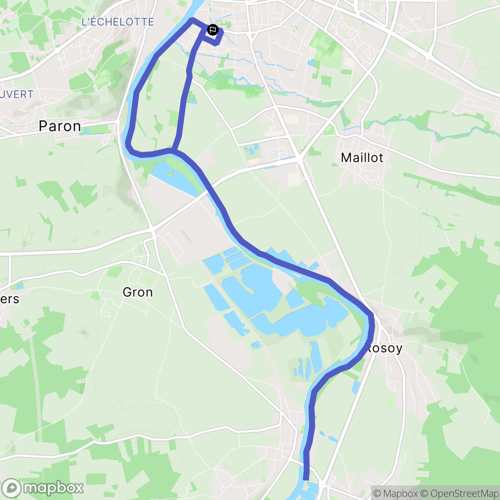 Sens : carte du parcours de randonnée - France