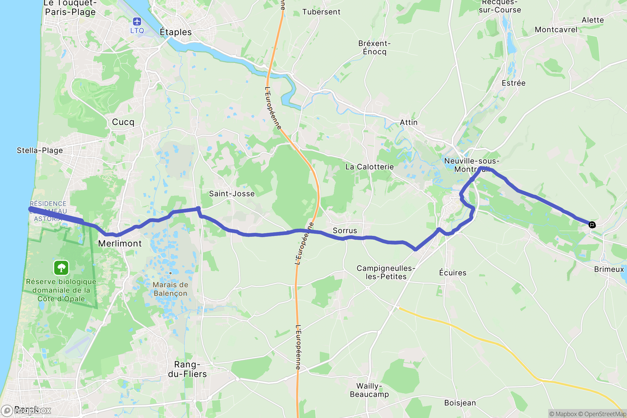 Marles-sur-Canche : carte du parcours de randonnée - France