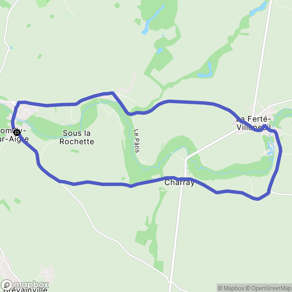 Cloyes-les-Trois-Rivières : carte du parcours de randonnée - France