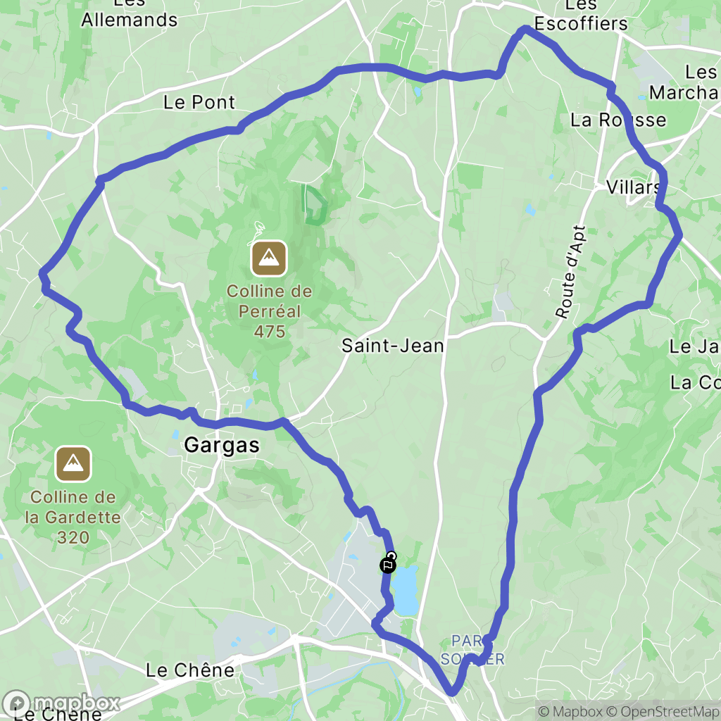Apt : carte du parcours de randonnée - France