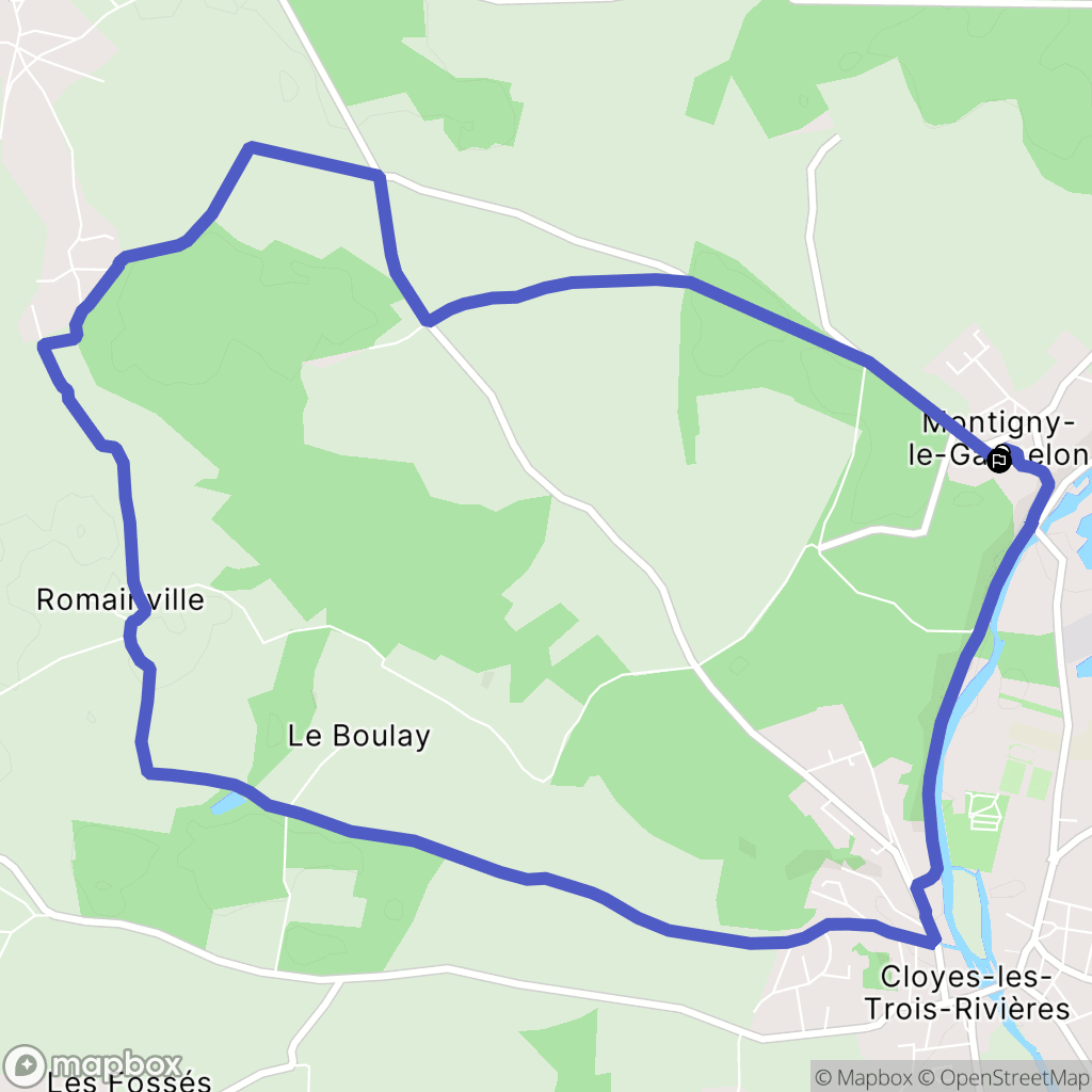 Cloyes-les-Trois-Rivières : carte du parcours de randonnée - France