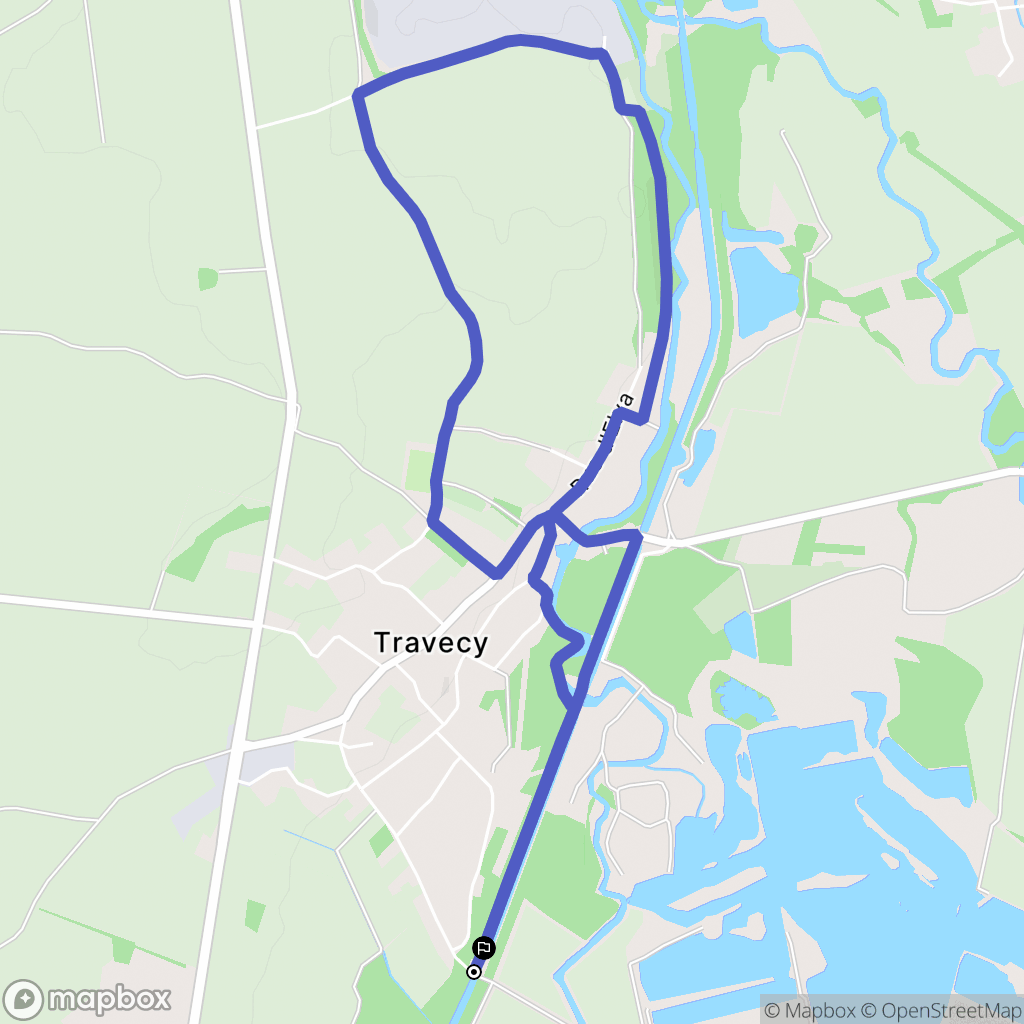 Travecy : carte du parcours de randonnée - France