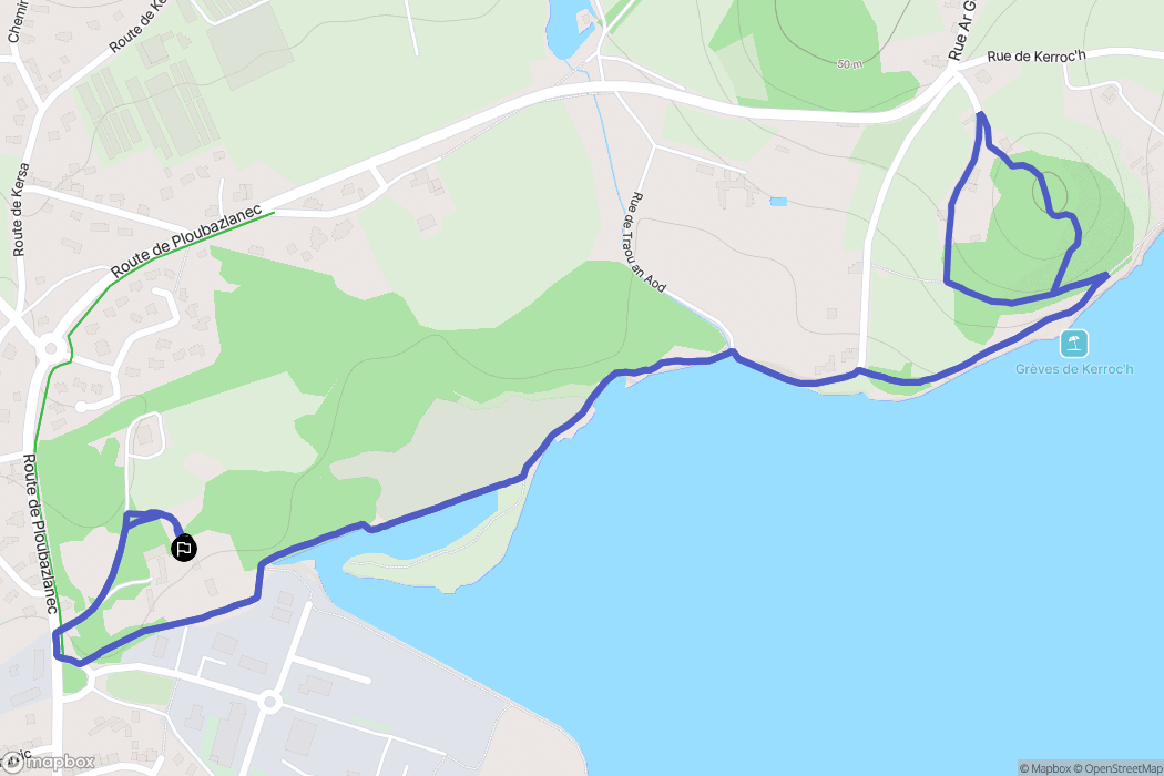 Ploubazlanec : carte du parcours de randonnée - France