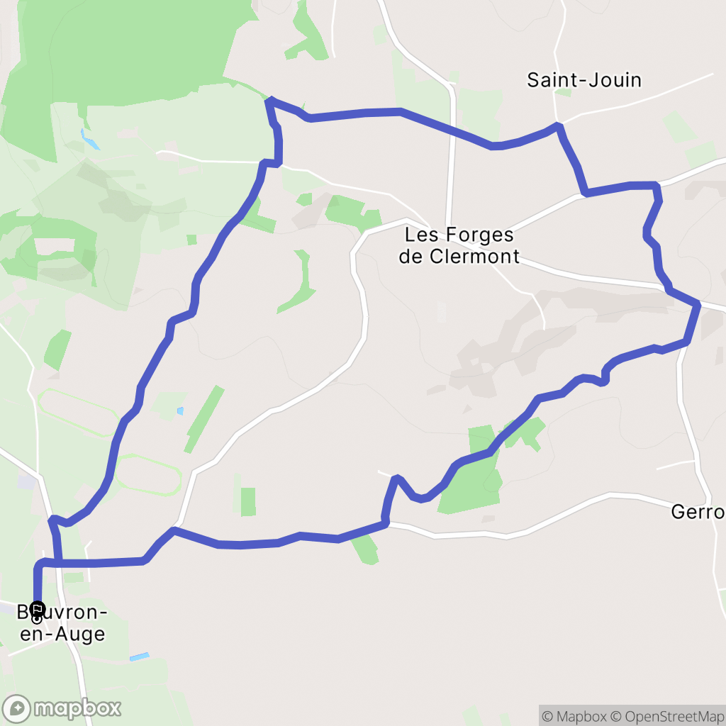 Beuvron-en-Auge : carte du parcours de randonnée - France
