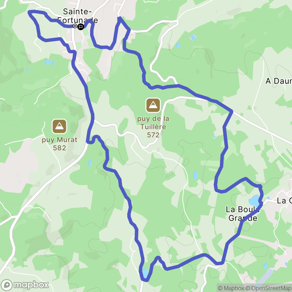 Sainte-Fortunade : carte du parcours de randonnée - France