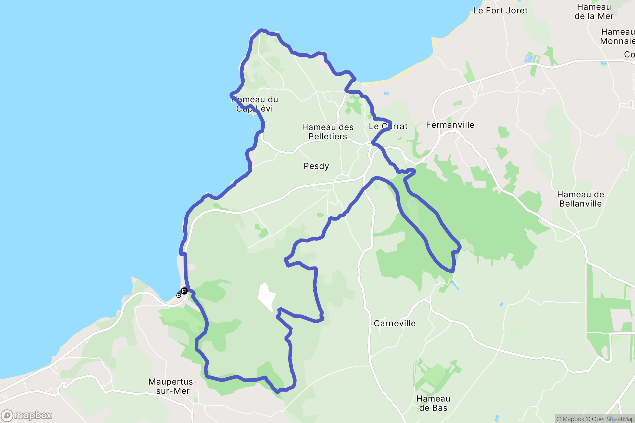 Fermanville : carte du parcours de randonnée - France