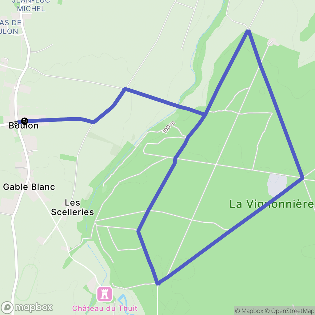 Boulon : carte du parcours de randonnée - France
