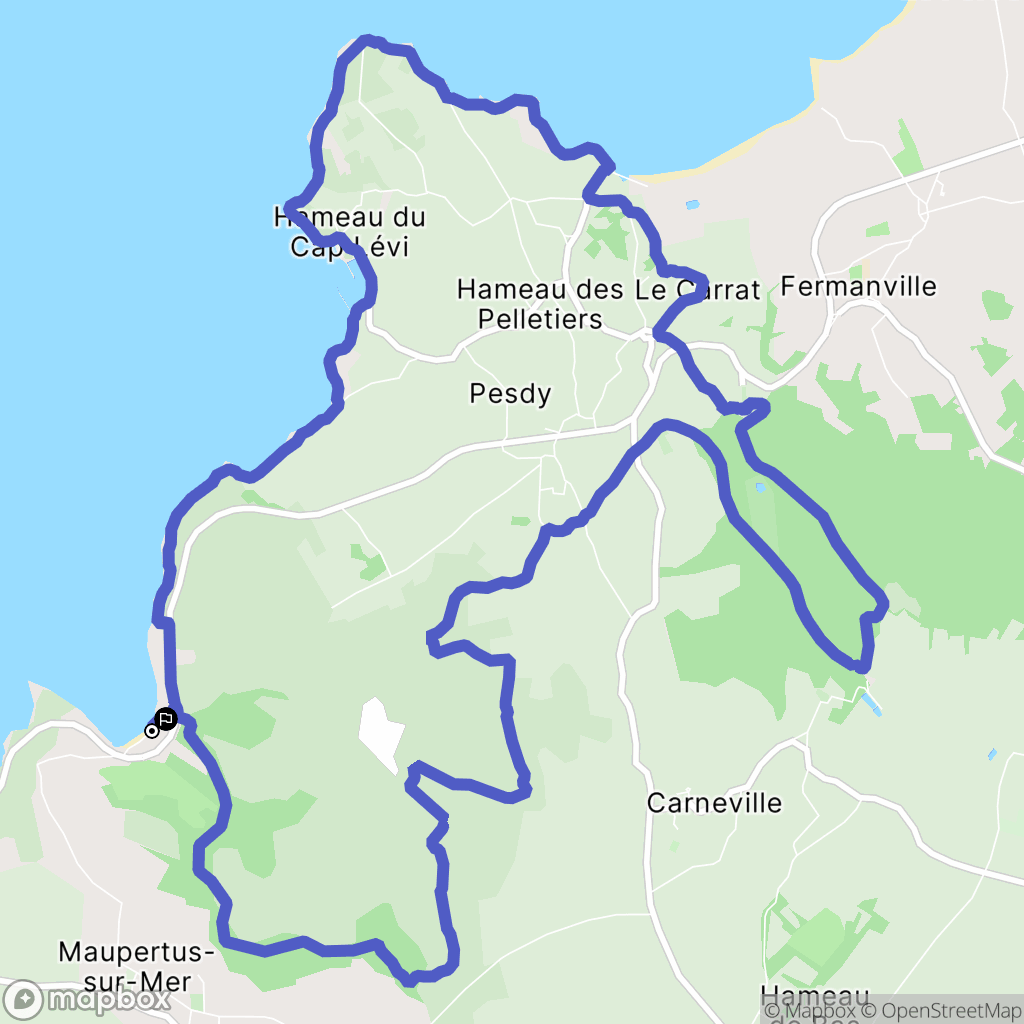 Fermanville : carte du parcours de randonnée - France