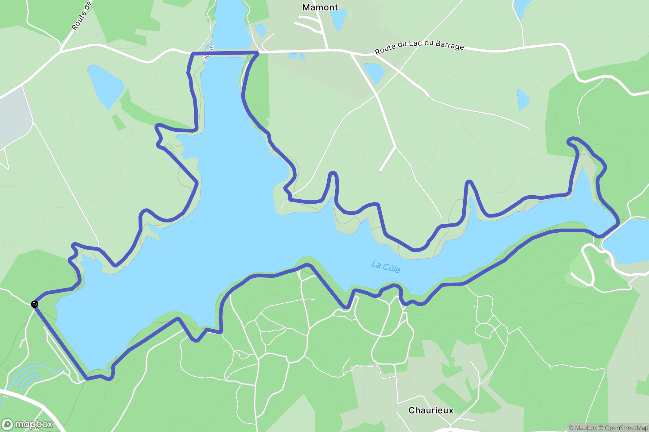 Miallet : carte du parcours de randonnée - France
