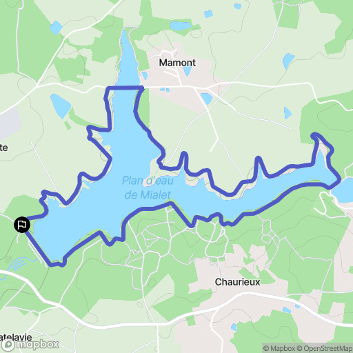 Miallet : carte du parcours de randonnée - France