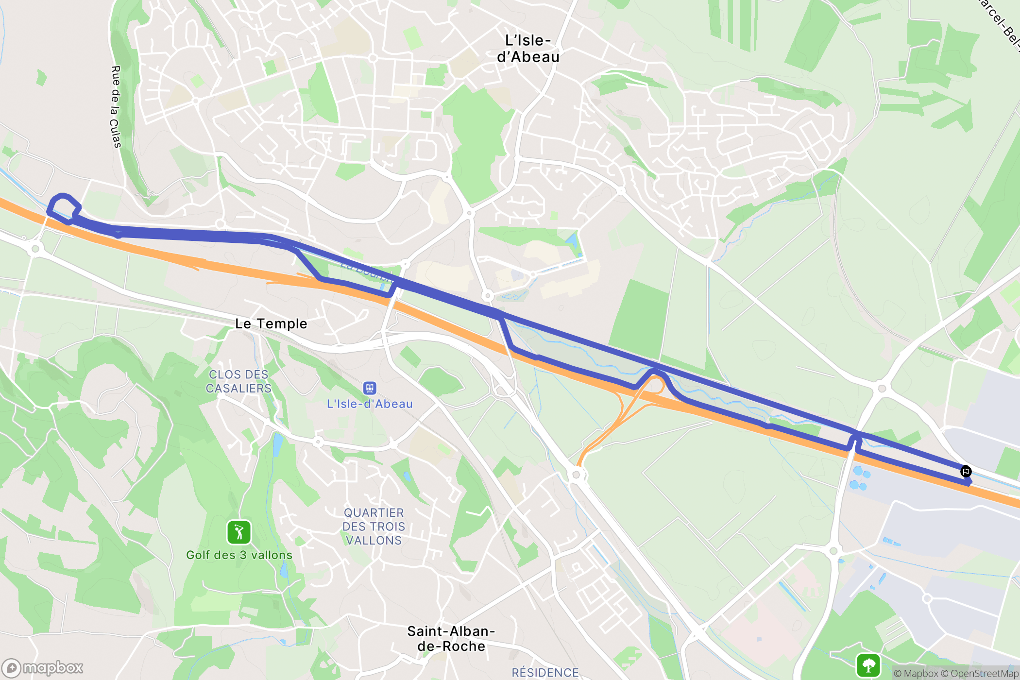 Bourgoin-Jallieu : carte du parcours de randonnée - France