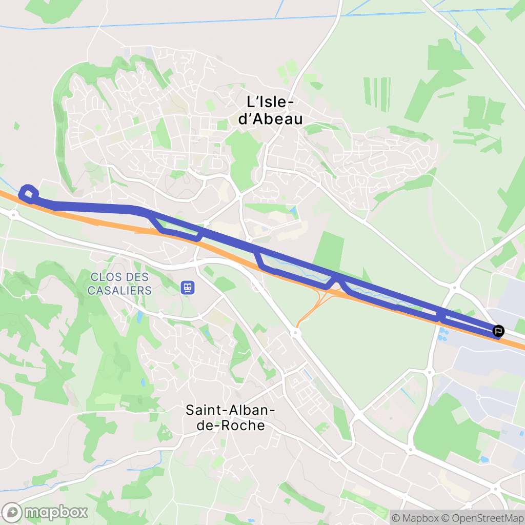 Bourgoin-Jallieu : carte du parcours de randonnée - France