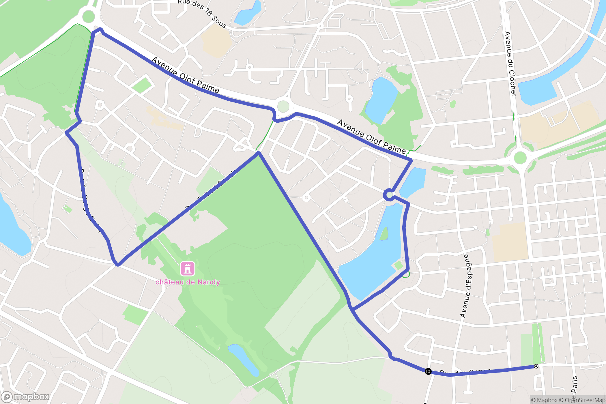 Savigny-le-Temple : carte du parcours de randonnée - France
