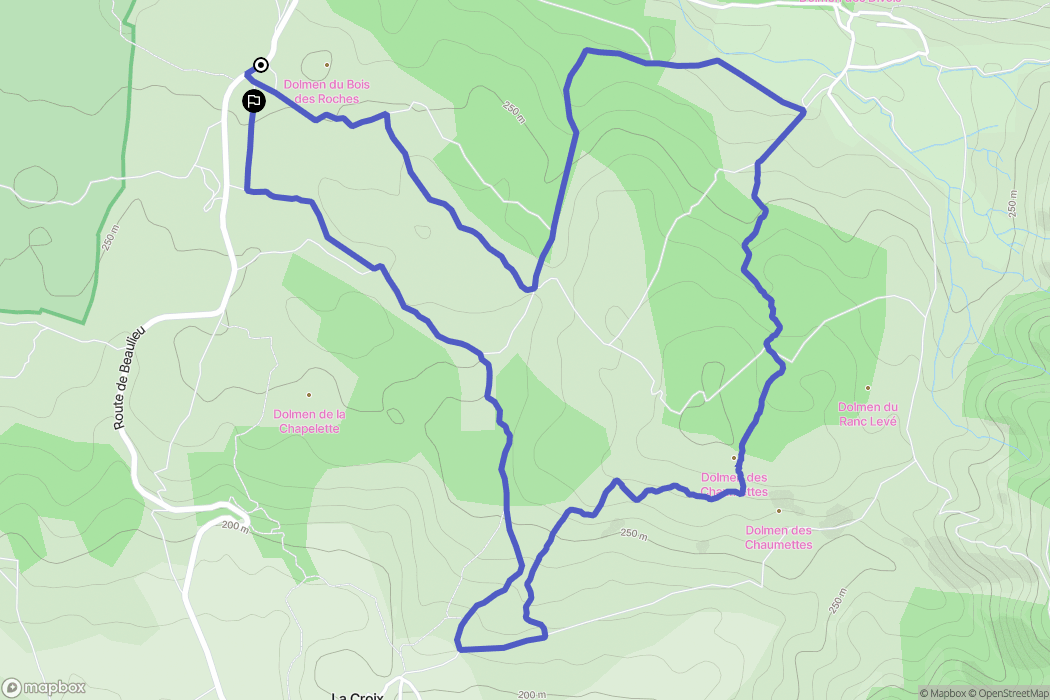 Beaulieu : carte du parcours de randonnée - France