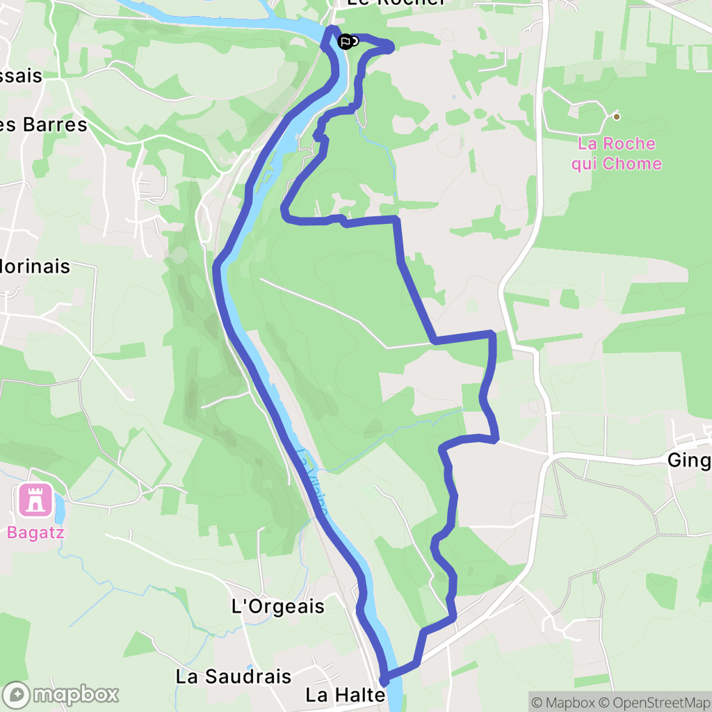 Bruz : carte du parcours de randonnée - France