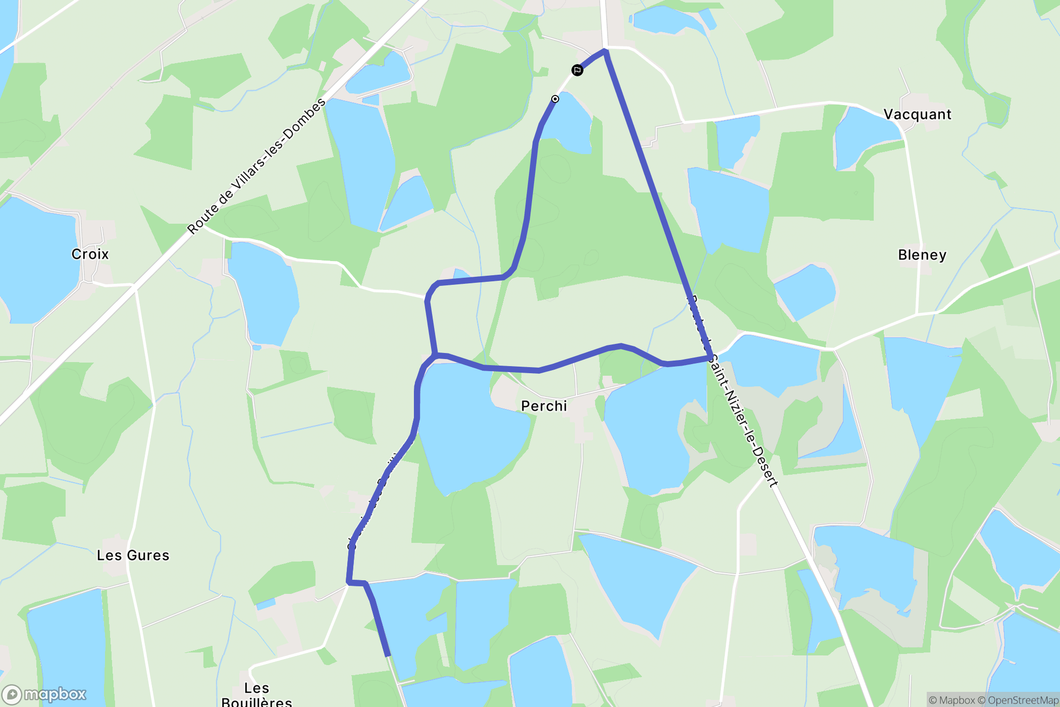 Saint-Paul-de-Varax : carte du parcours de randonnée - France