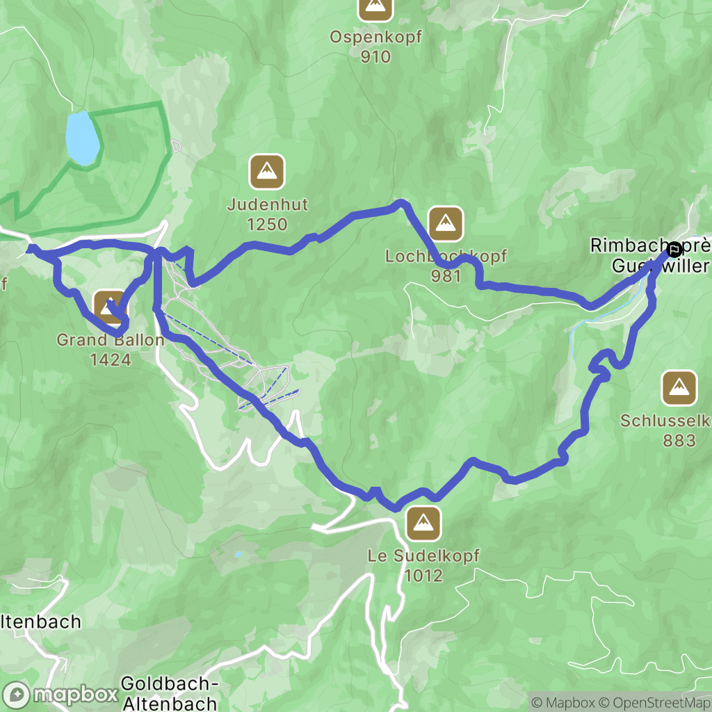 Rimbach-prés-Guebwiller : carte du parcours de randonnée - France