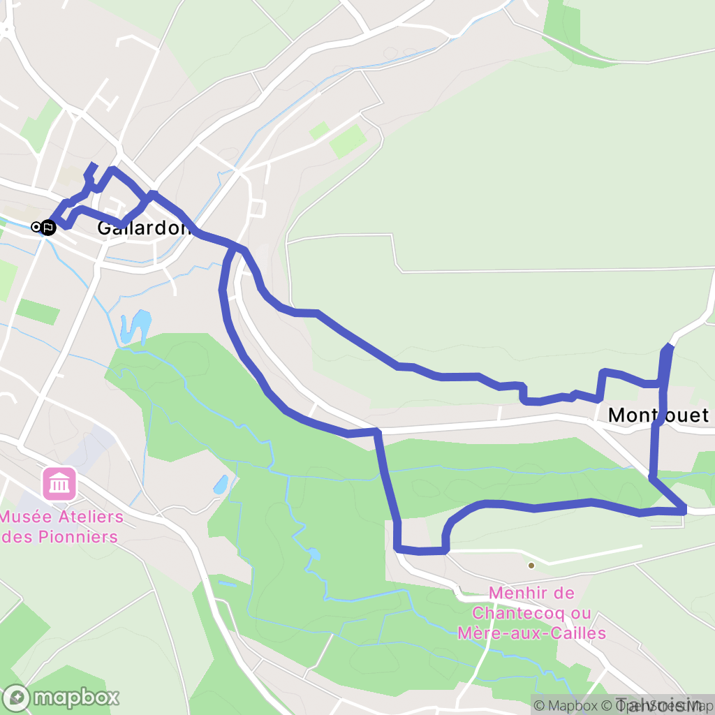 Gallardon : carte du parcours de randonnée - France