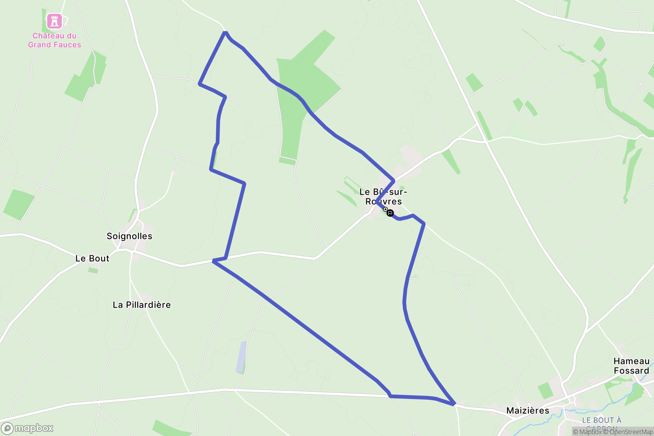 Le Bû-sur-Rouvres : carte du parcours de randonnée - France