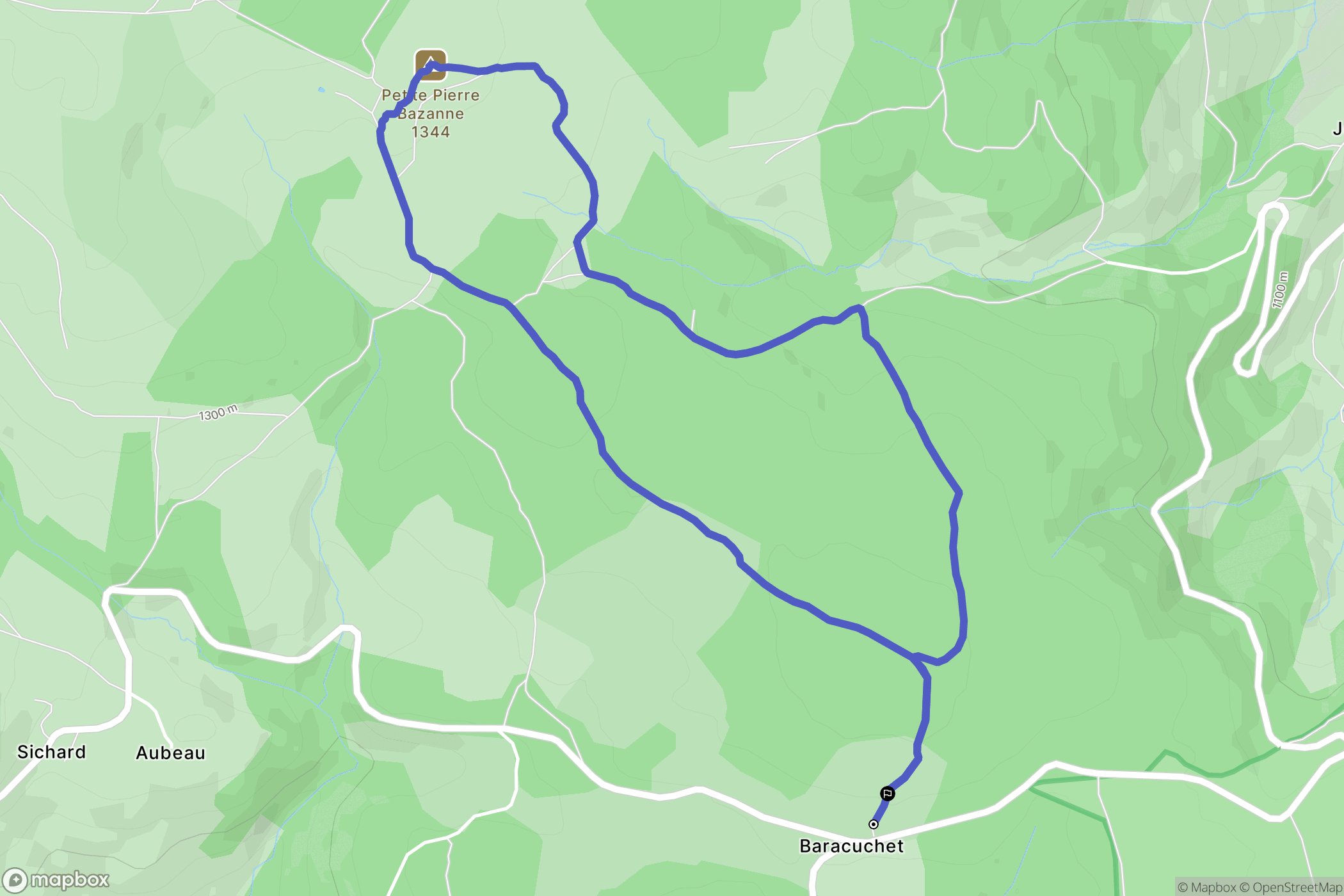 Saint-Anthème : carte du parcours de randonnée - France