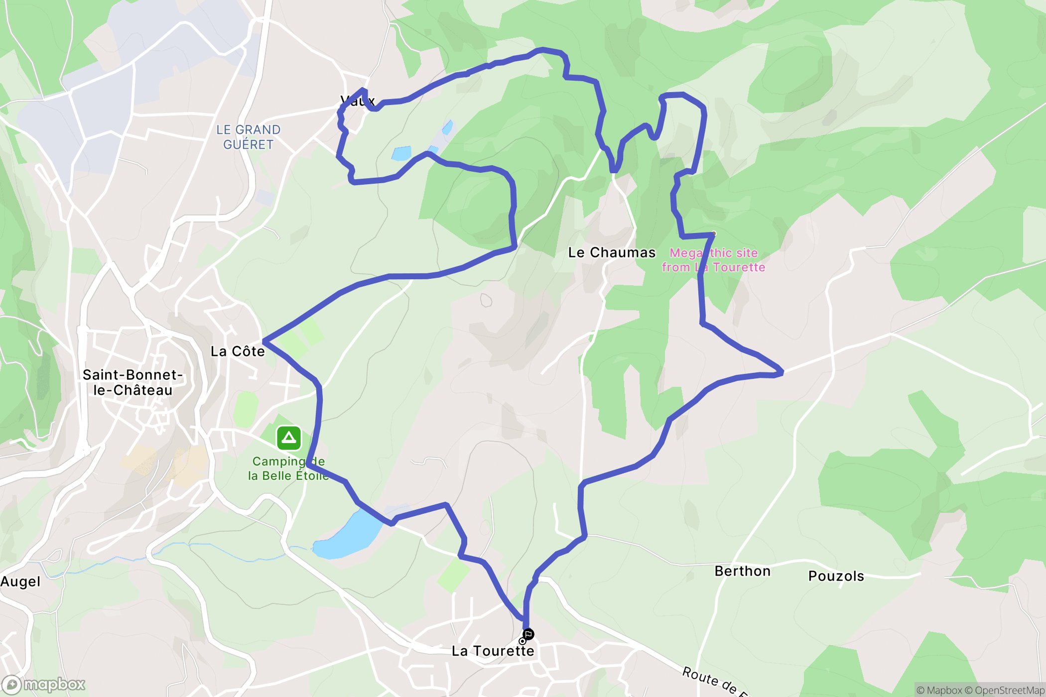 La Tourette : carte du parcours de randonnée - France