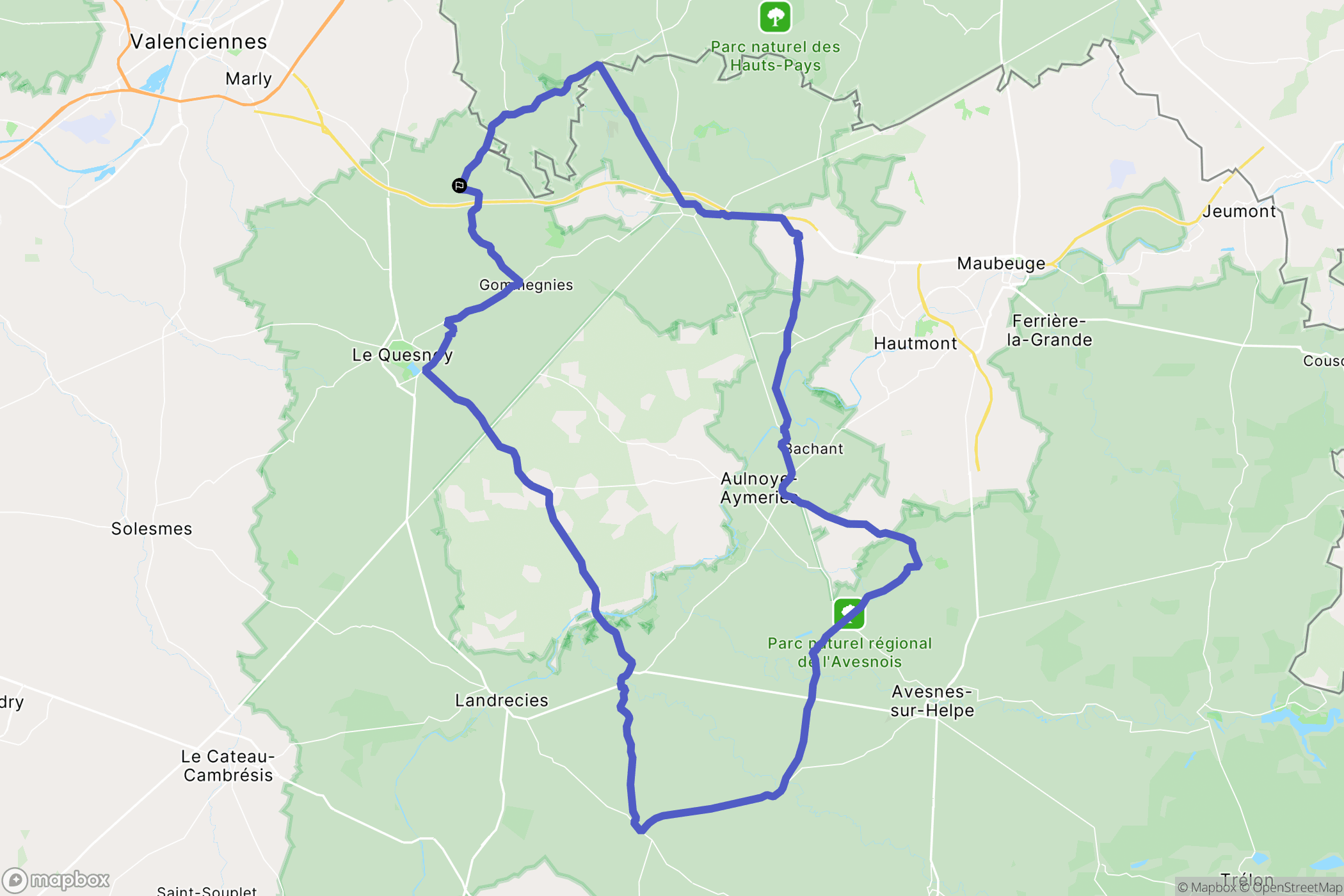 Wargnies-le-Grand : carte du parcours de randonnée - France