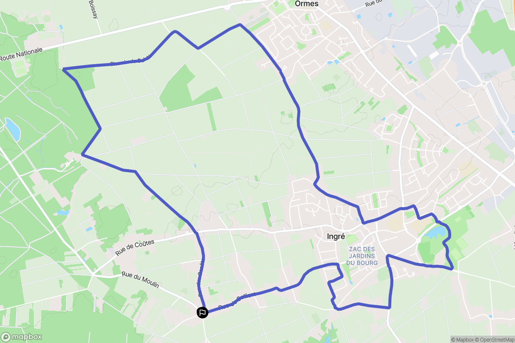 Ingré : carte du parcours de randonnée - France