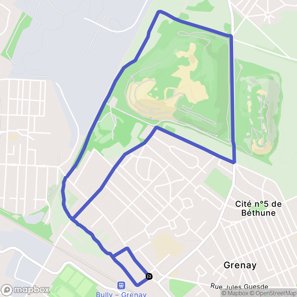 Grenay : carte du parcours de randonnée - France