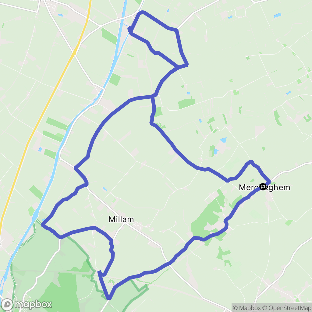 Merckeghem : carte du parcours de randonnée - France