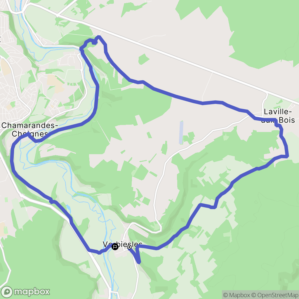 Verbiesles : carte du parcours de randonnée - France
