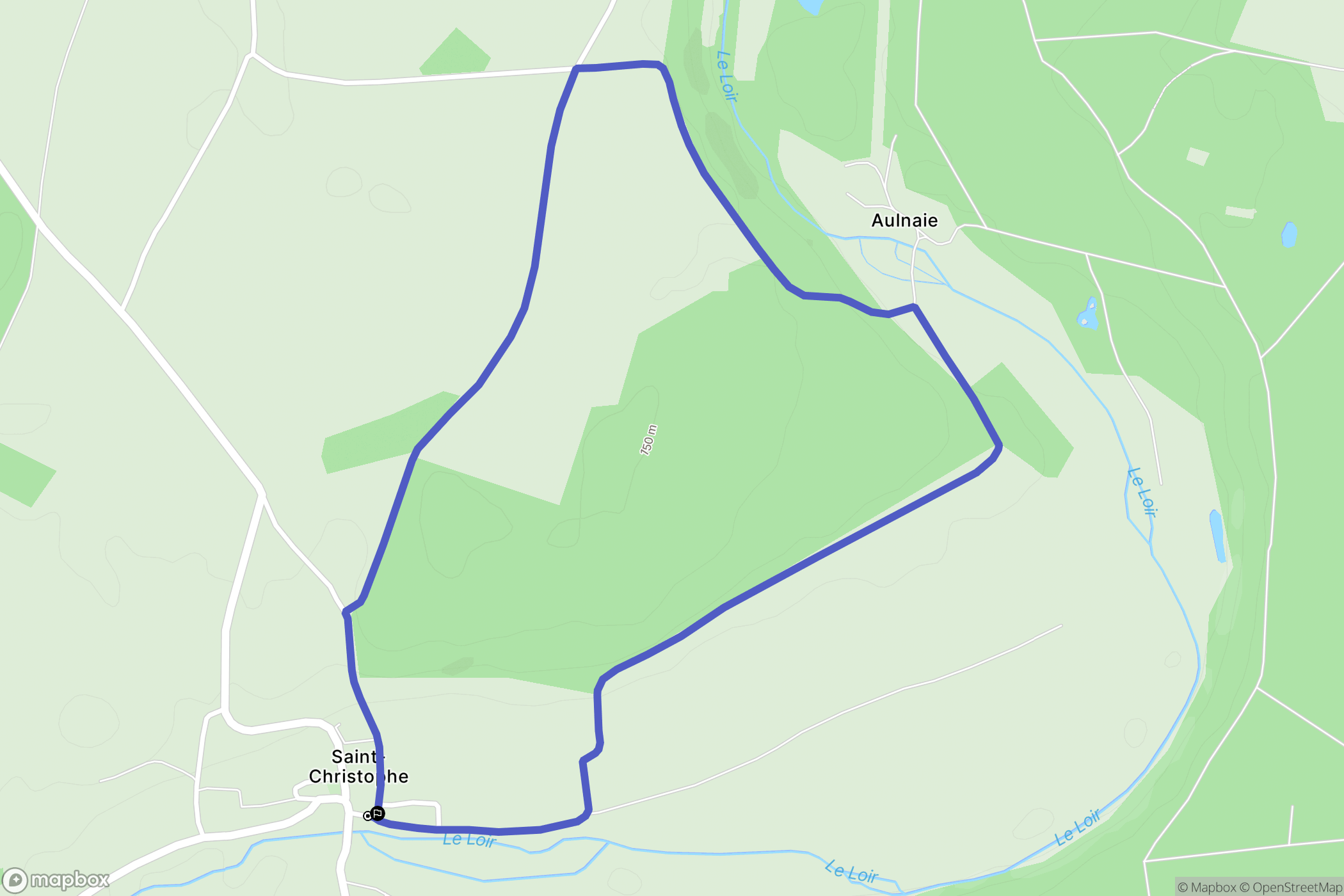 Saint-Christophe : carte du parcours de randonnée - France