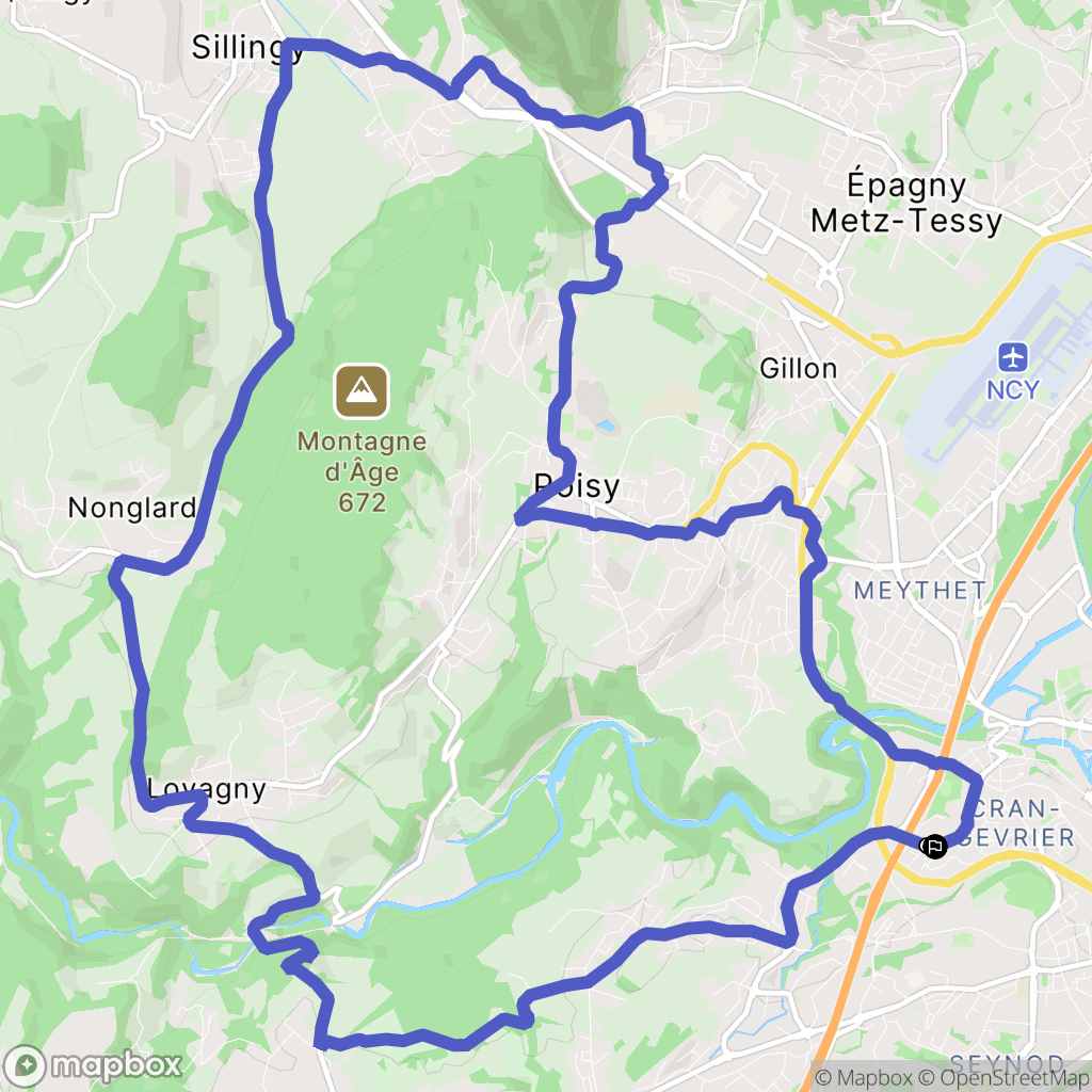 Annecy : carte du parcours de randonnée - France