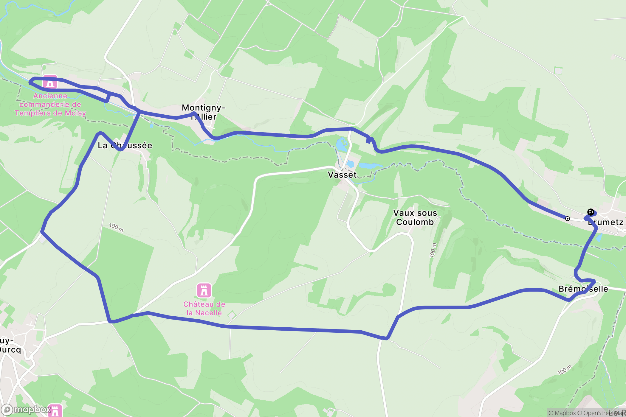 Brumetz : carte du parcours de randonnée - France