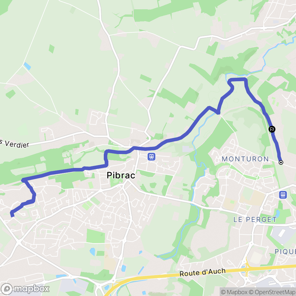 Colomiers : carte du parcours de randonnée - France
