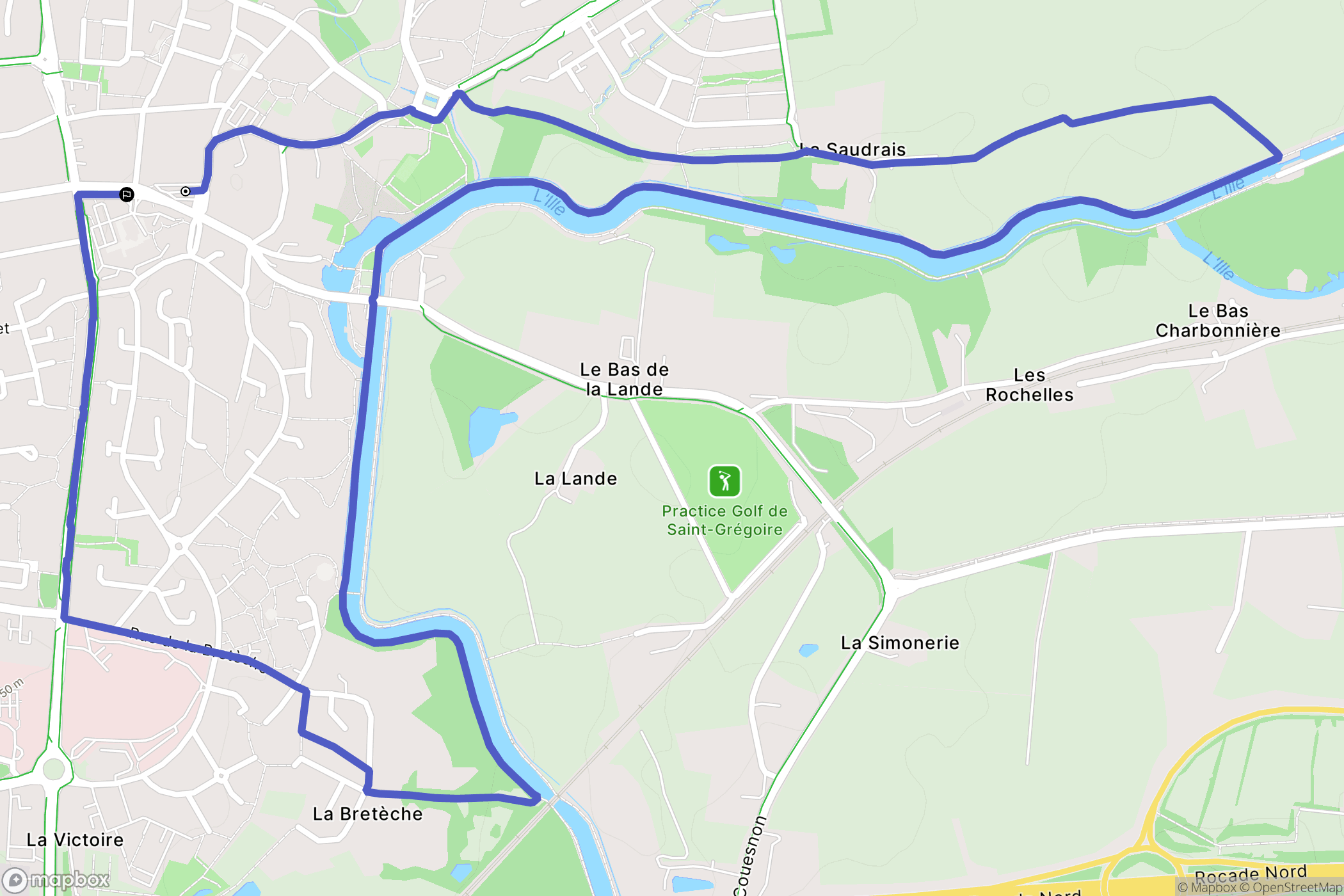 Saint-Grégoire : carte du parcours de randonnée - France