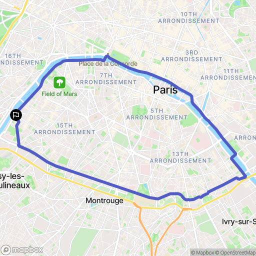 Paris : carte du parcours de randonnée - France