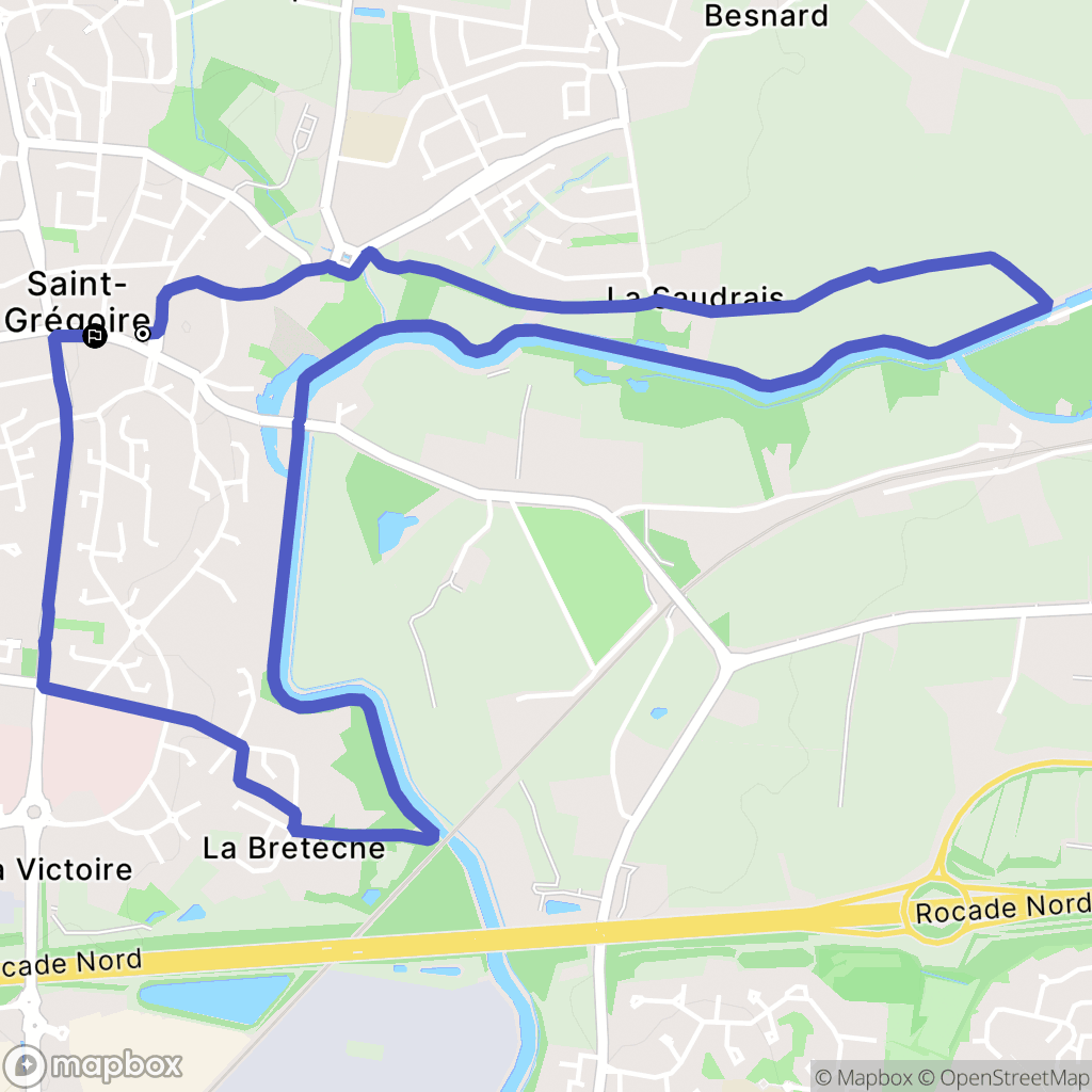 Saint-Grégoire : carte du parcours de randonnée - France