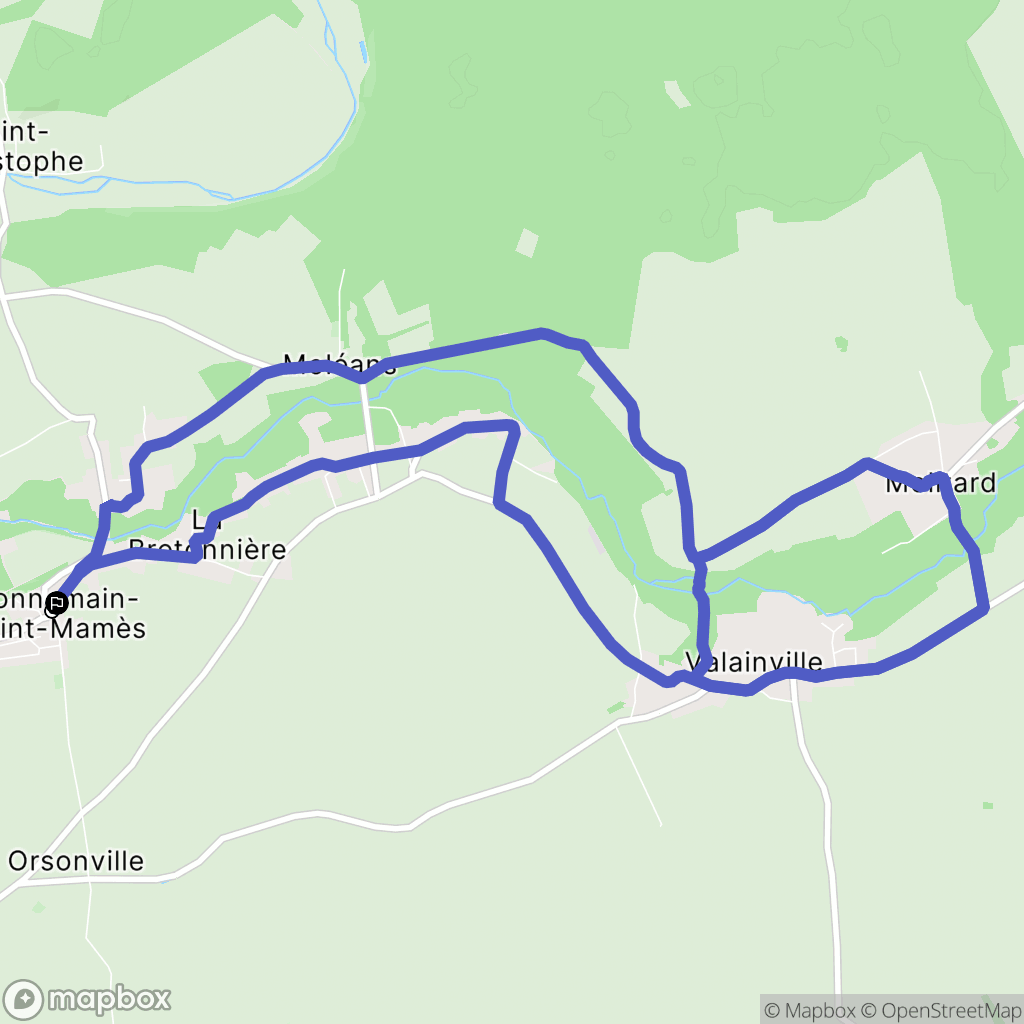 Donnemain-Saint-Mamès : carte du parcours de randonnée - France