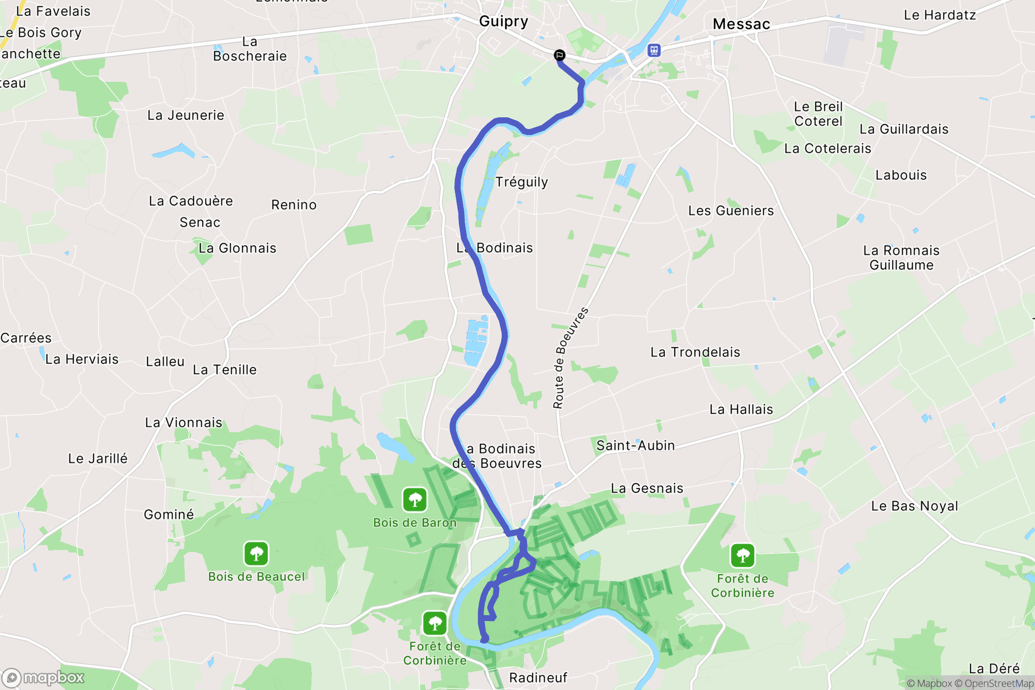 Guipry-Messac : carte du parcours de randonnée - France