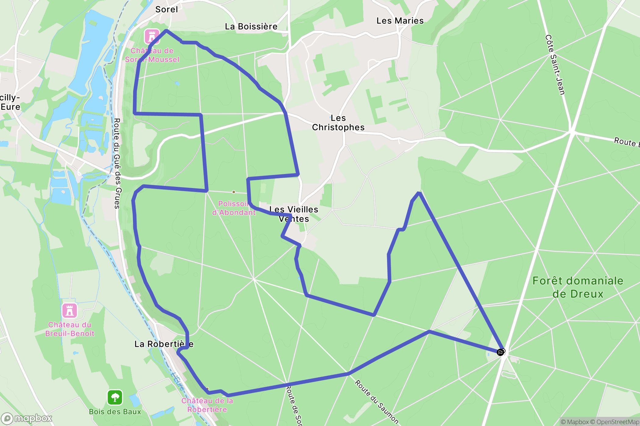 Abondant : carte du parcours de randonnée - France