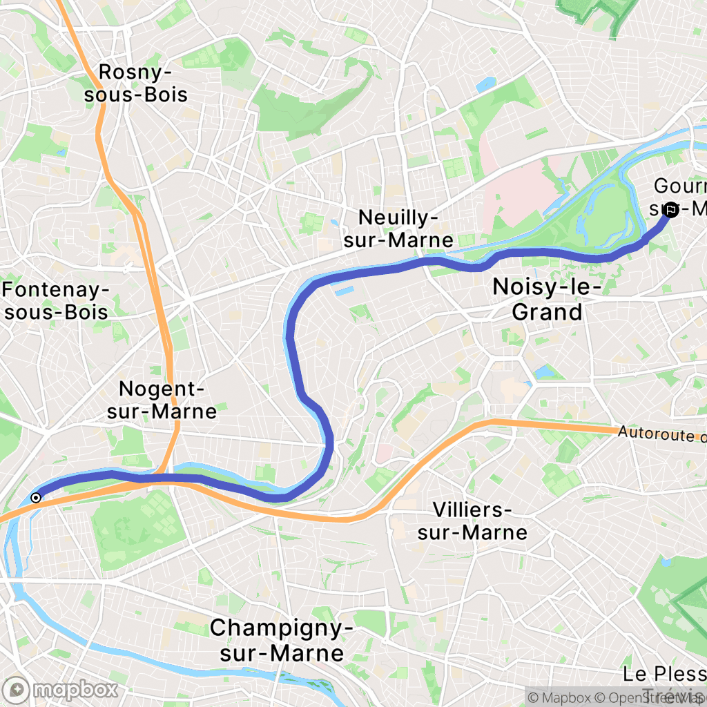 Joinville-le-Pont : carte du parcours de randonnée - France