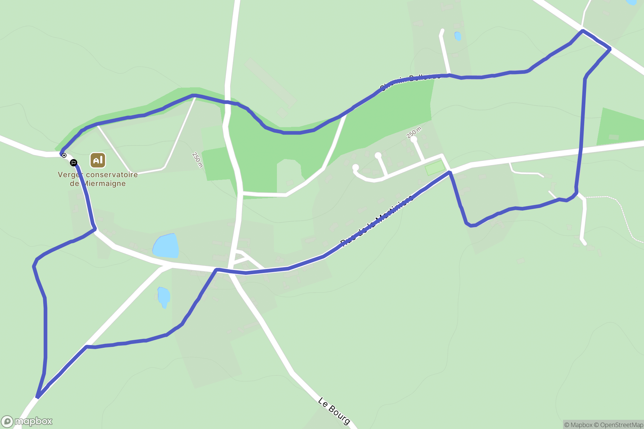 Miermaigne : carte du parcours de randonnée - France