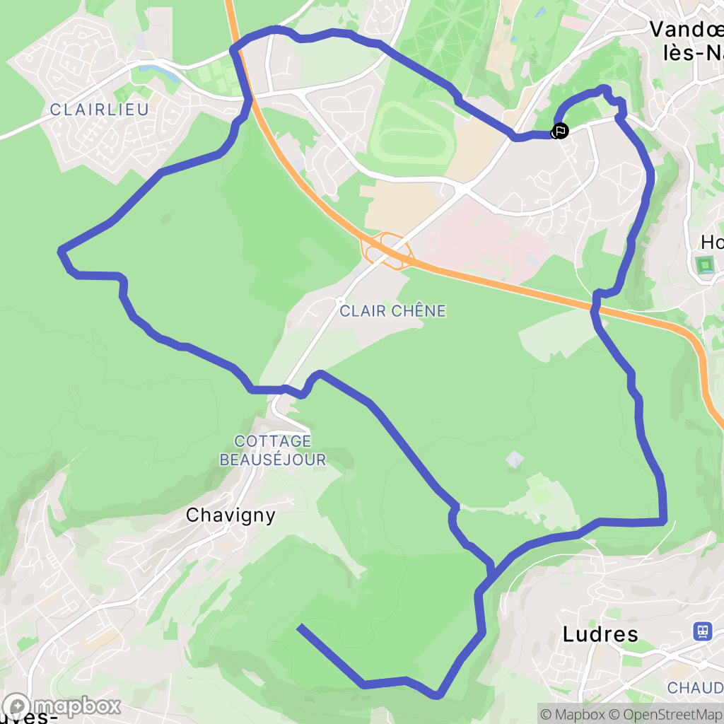 Vandœuvre-lès-Nancy : carte du parcours de randonnée - France