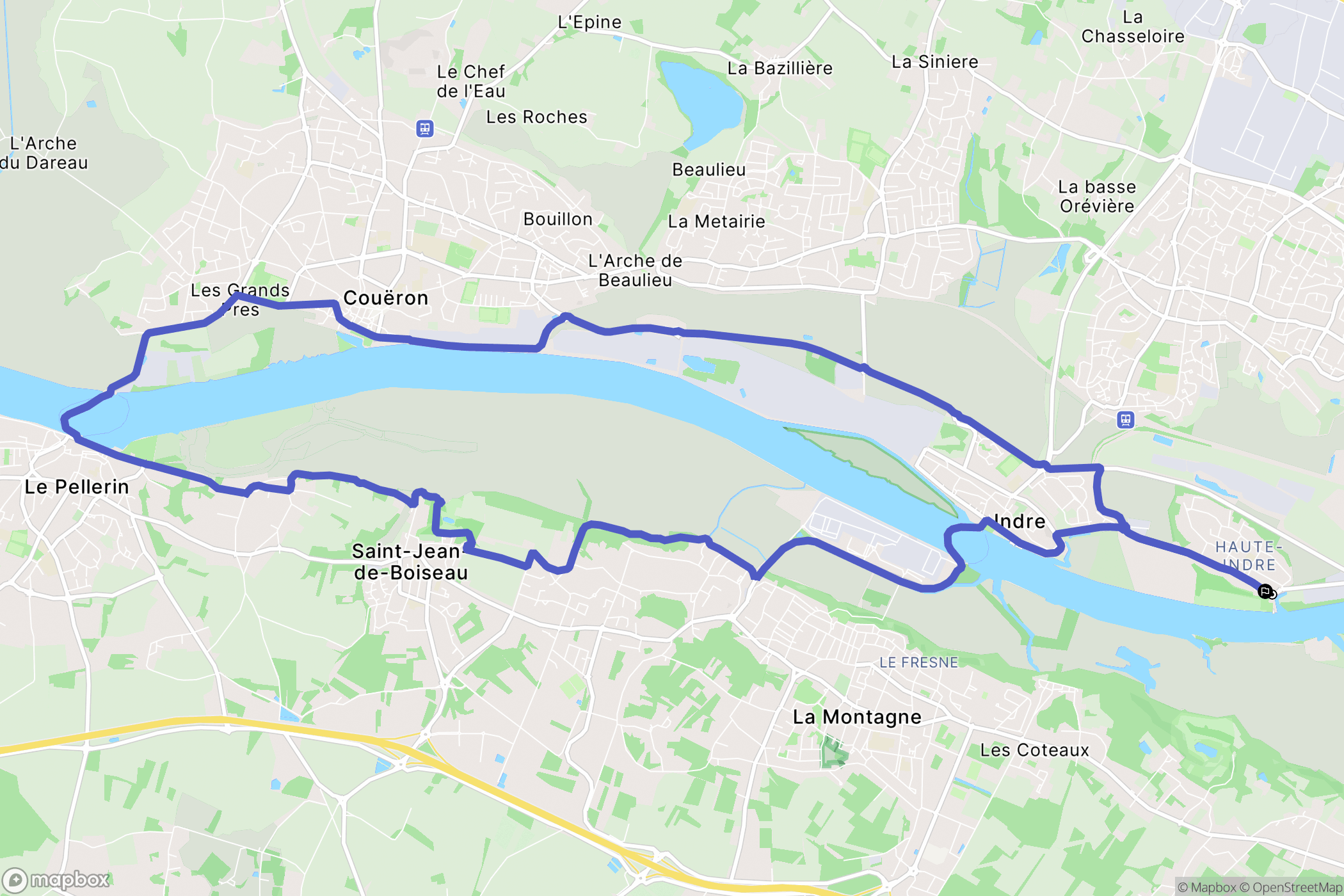 Indre : carte du parcours de randonnée - France