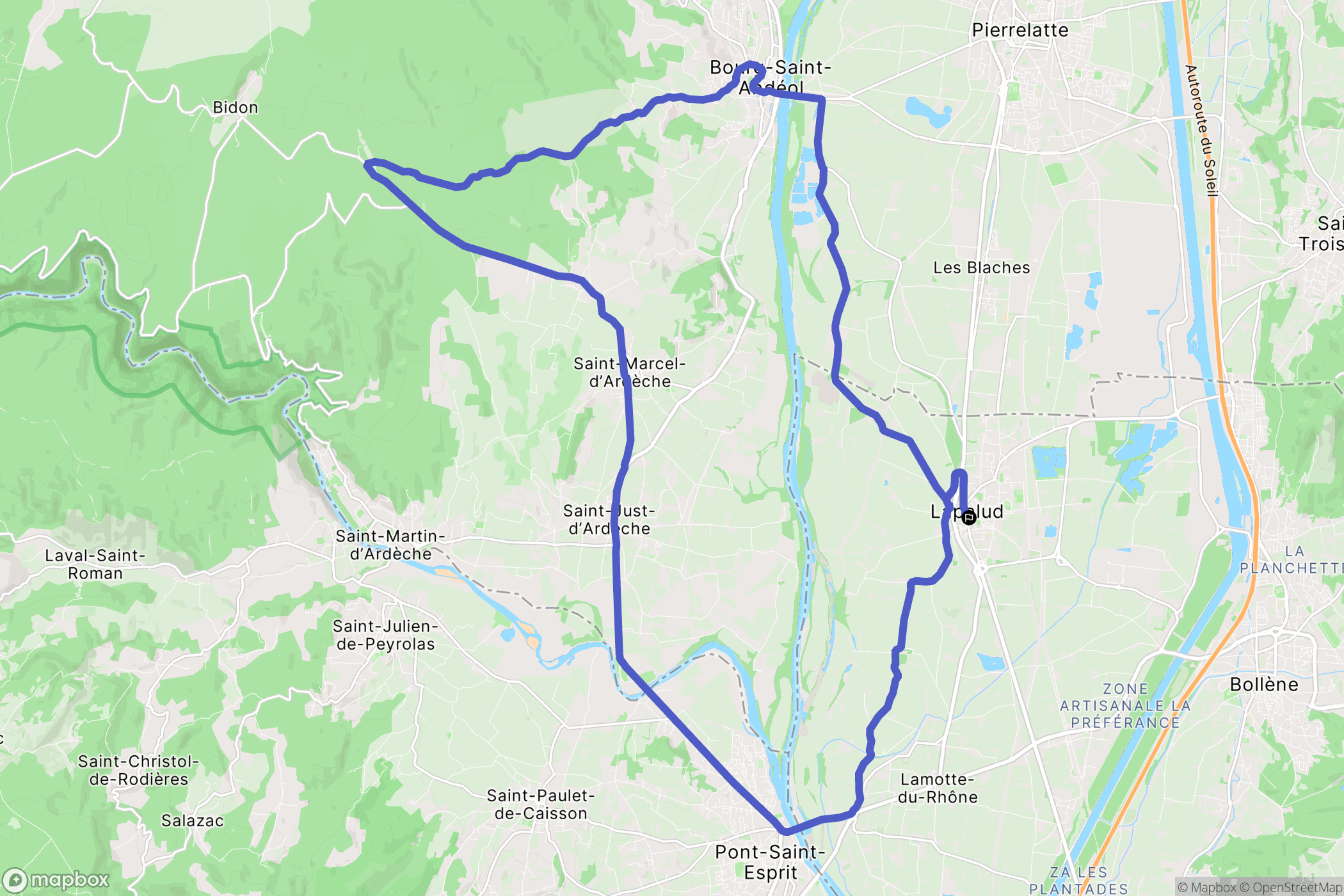 Lapalud : carte du parcours de randonnée - France