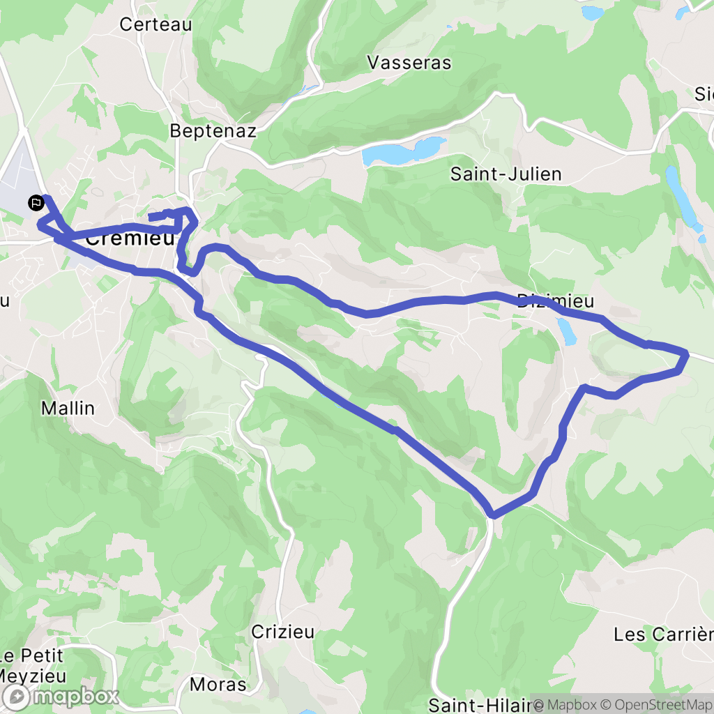 Crémieu : carte du parcours de randonnée - France